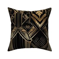 Art Deco Geometric Arches in Gold and Black