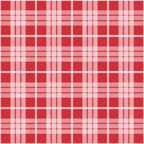 Crimson red and white  Christmas plaid 