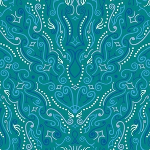 Treasures Wallpaper - blue green