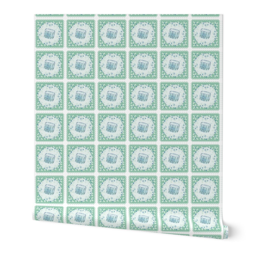 holiday cocktail napkins - delft drum - mint