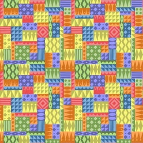 Happy Birthday - Colorful Celebration - Geometric Playground - Vibrant Modern Quilt - shw1027 a - small scale
