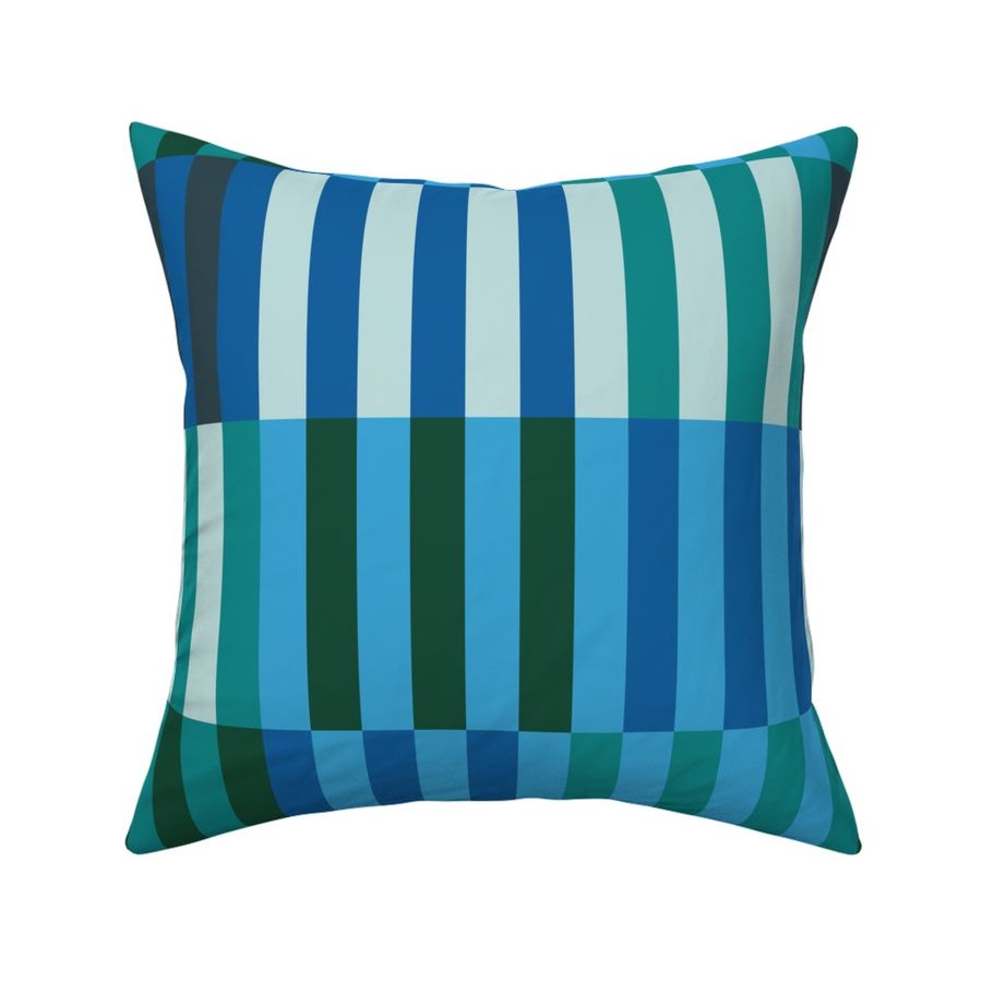 Modern Blue & Green Stripe - Large Scale