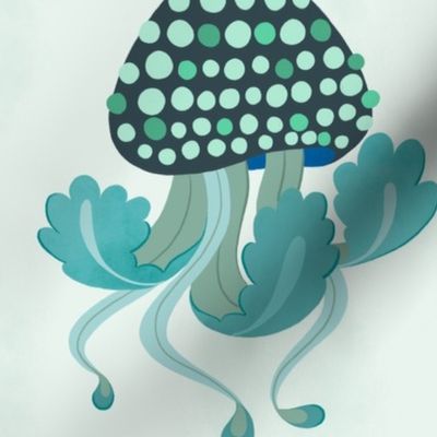 Pantone ultra-steady quirky jellyfish 24x24''