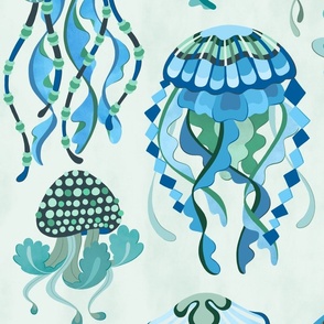 Pantone ultra-steady quirky jellyfish 24x24''