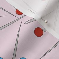 Sewing Pins and a Needle Light Pink- Large Print