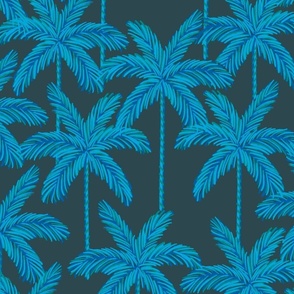 L - Palm Trees Blue Green 