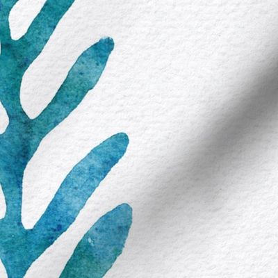 botanical stripe - pantone ultra steady - blue and green watercolor leaf wallpaper