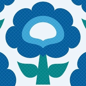 Sweet Scandi Flowers // Pantone Ultra-Steady Palette in Hues of Blue and Green // V3 // Large Scale - 579 DPI