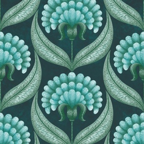 Traditional Floral Wallpaper - Belle Fleur - Deep Azure | XL Scale