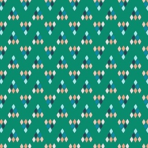 Heritage - Green, Diamonds, Zig Zag, Chevron, Geometric