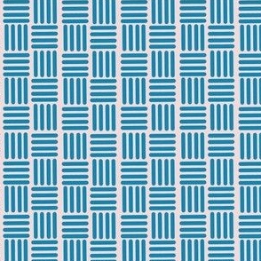 Baskets - Cerulean Blue, Pink, Lines, Geometric