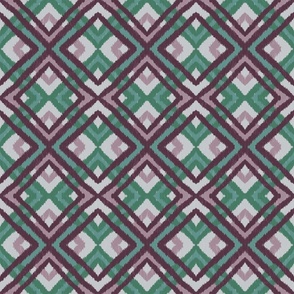 Ikat Checks - Green and Purple