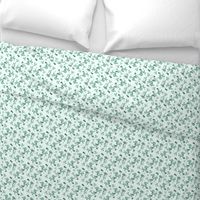 Puppy Love in Tonal Xanadu Green aka Greyish Green - 4 inch offset repeat