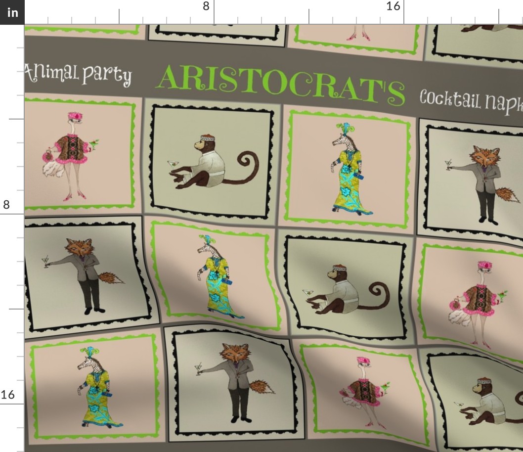 Aristocrat's animal party cocktail napkins