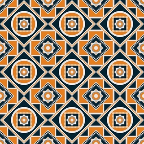 Bold Geometric Mandala - Orange