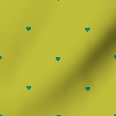 Hearts - Lime Green, Green, Half Drop