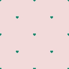 Hearts - Pink, Green, Half Drop