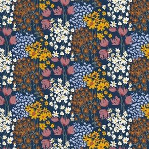 Vintage Meadow-Navy (small scale)