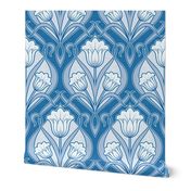 Tulips Art Nouveau_Persian Blue Lines