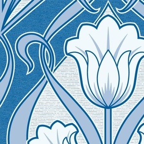 Tulips Art Nouveau_Persian Blue Lines