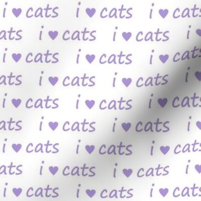 i love cats purple on white