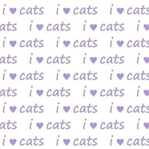 i love cats purple on white