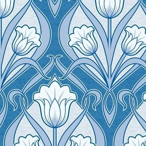 Tulips Art Nouveau_Persian Blue Lines_50Size