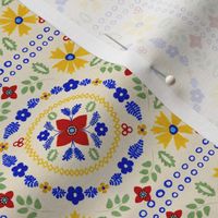 Polish Style Traditional Watercolor Tile  - Small Scale for Wallpapers