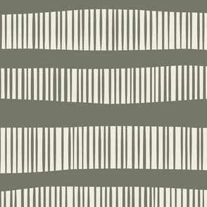 Wonky Striped Stripes | Creamy White, Limed Ash Green |Geometric