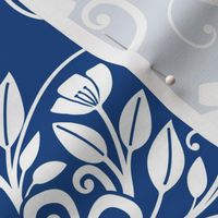 Amalfi Inspired Tile Pattern - White on Blue