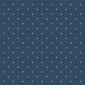 Polka Dots - Navy Blue, Yellow, Half Drop