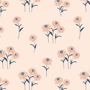 Blommer - Pink, Navy Blue, Periwinkle, Flowers, Floral, Cone Flower