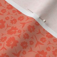 Handkerchief -Coral, Peach, Flowers, Floral, Dense Floral