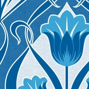 Tulips Art Nouveau_Persian and Maximum Blue
