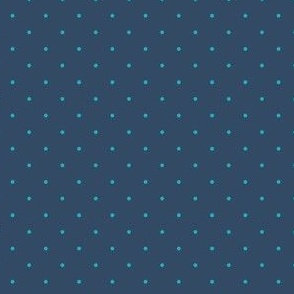 Polka Dots -Navy Blue, Turquoise, Half Drop
