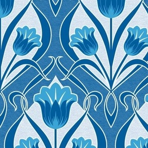 Tulips Art Nouveau_Persian and Maximum Blue_50Size