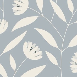 Balanced Floral | Creamy White, French Gray, Marble Blue | Floral
