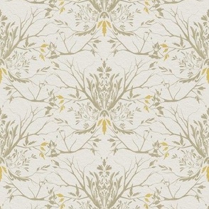 Twigs filigree with butter yellow accents