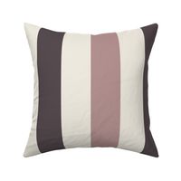 Bold Wide Thick Stripes | Creamy White, Dusty Rose, Purple-Brown-Gray | Stripe