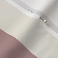 Bold Wide Thick Stripes | Creamy White, Dusty Rose, Purple-Brown-Gray | Stripe