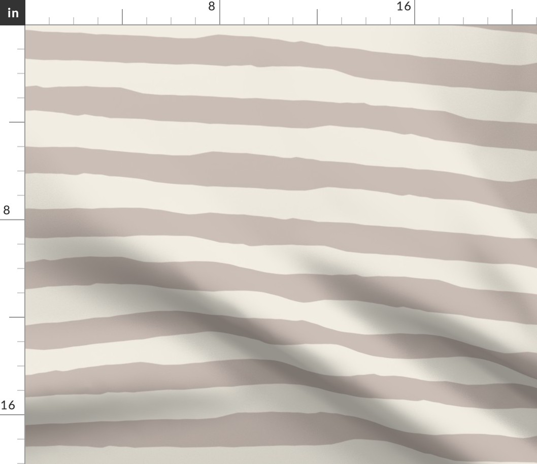 Jagged Horizontal Stripes | Creamy White, Silver Rust | Stripe