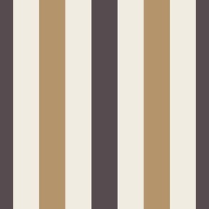 Spaced Stripes | Creamy White, Lion Gold Yellow, Purple-Brown-Gray | Stripe