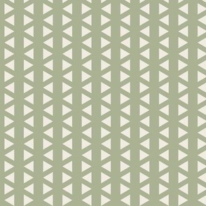 Little Triangles | Creamy White, Light Sage Green | Geometric