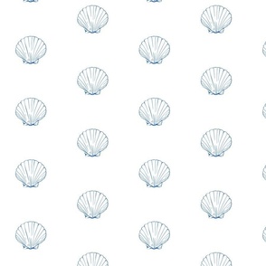 Coastal Blue and White Scallop Shells