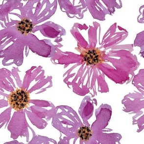 (medium scale) Pink Watercolor Floral