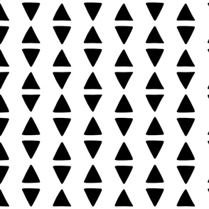Geometric Triangle Stripes in Black on White