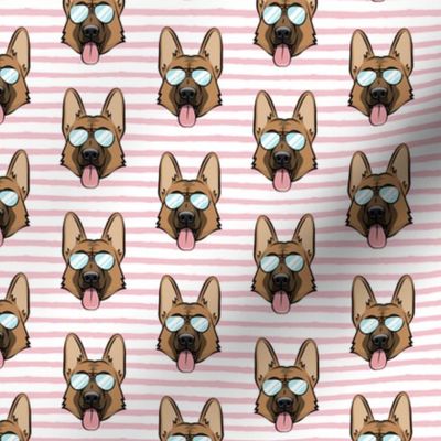 (1.75" scale) German Shepherd (pink stripes with glasses) C23