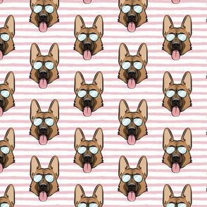 (1.75" scale) German Shepherd (pink stripes with glasses) C23
