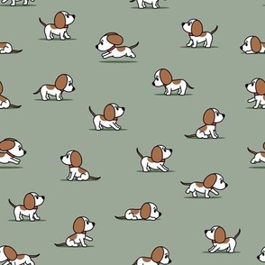 (small scale) cute dogs - beagle - sage - hound dog - LAD23