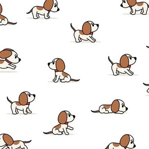 cute dogs - beagle - white - hound dog - LAD23